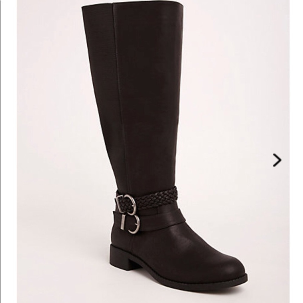 TORRID Braided Strap Knee-High Boots WIDE-CALF